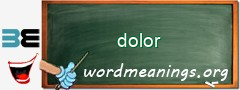 WordMeaning blackboard for dolor